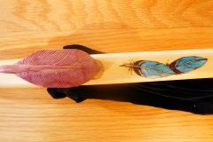 Yew-Wood-Feather-Totem-with-Painted-Feathers